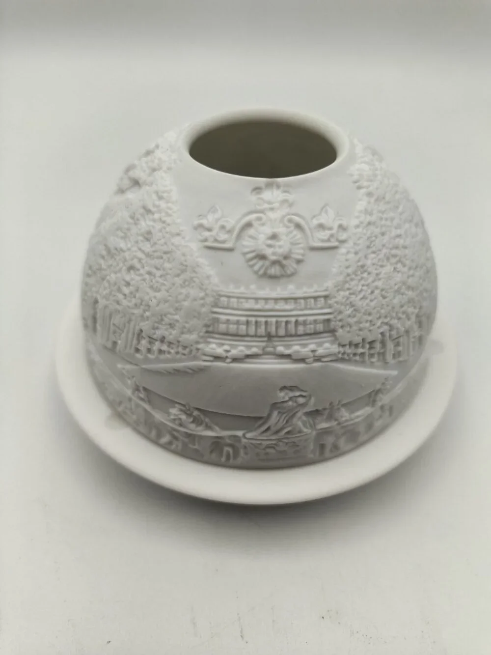 Bernardaud Limoges Porcelain Votive Candle Holder With Intricate Relief Design